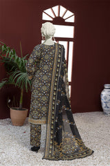 Identic Stripe Dora By Almeerah Unstitched 3 Piece Doriya Lawn Suit-Noir Luxe Essence