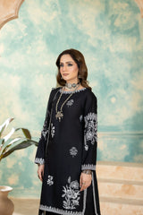 Monochrome By Inara Stitched 3 Piece Winter Suit-NOORI DR-01
