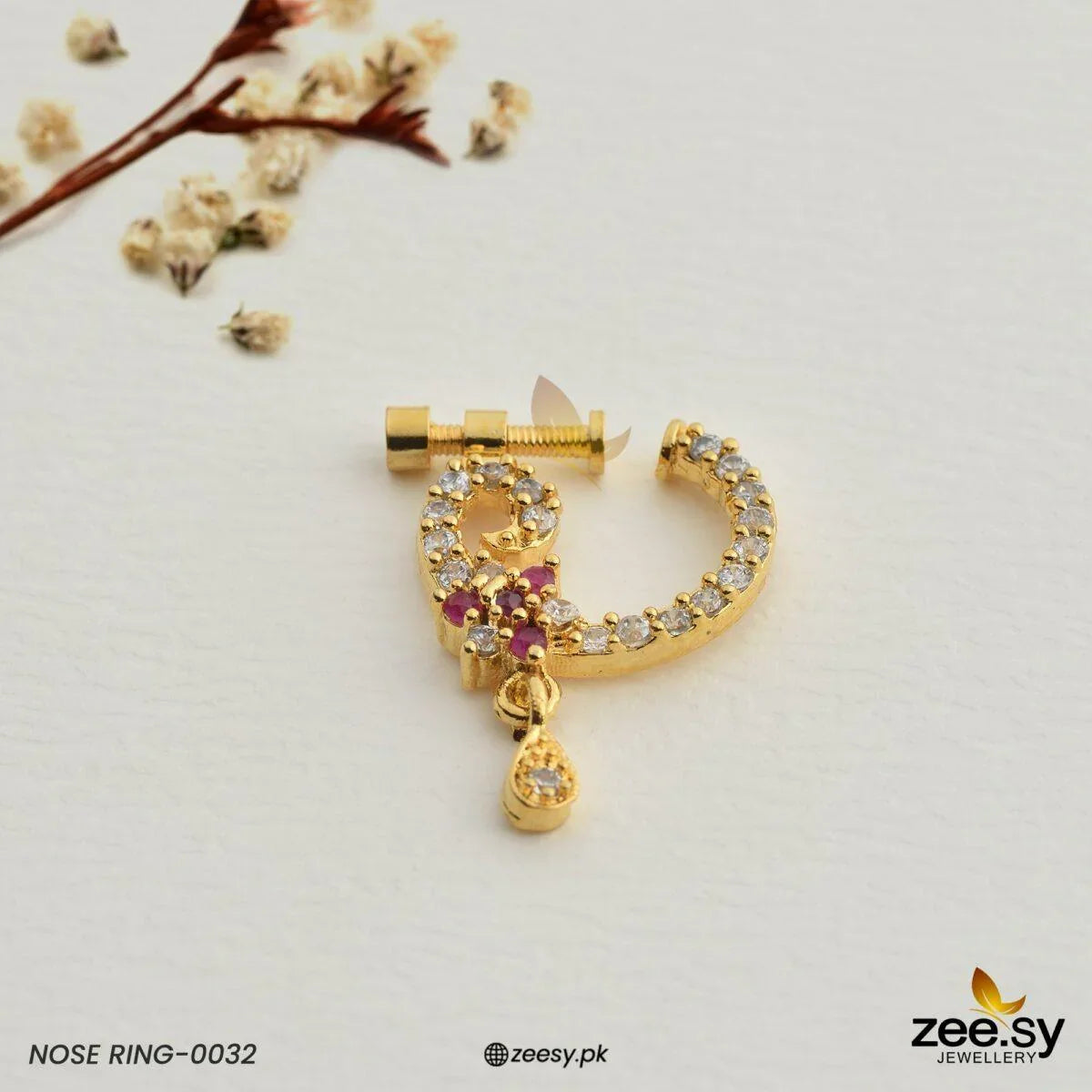 Nose Ring-0032 Red - Zeesy Jewellery