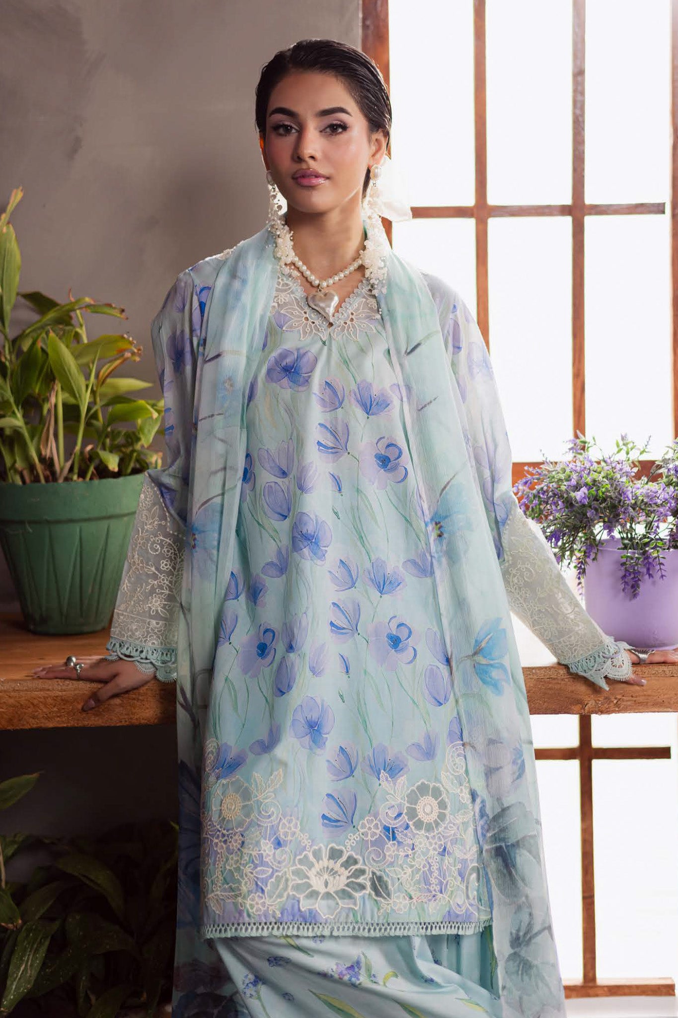 Daily Delights By Nureh Unstitched 3 Piece Emb and Printed Chikankari Lawn Collection'2025-Nureh-DD-13