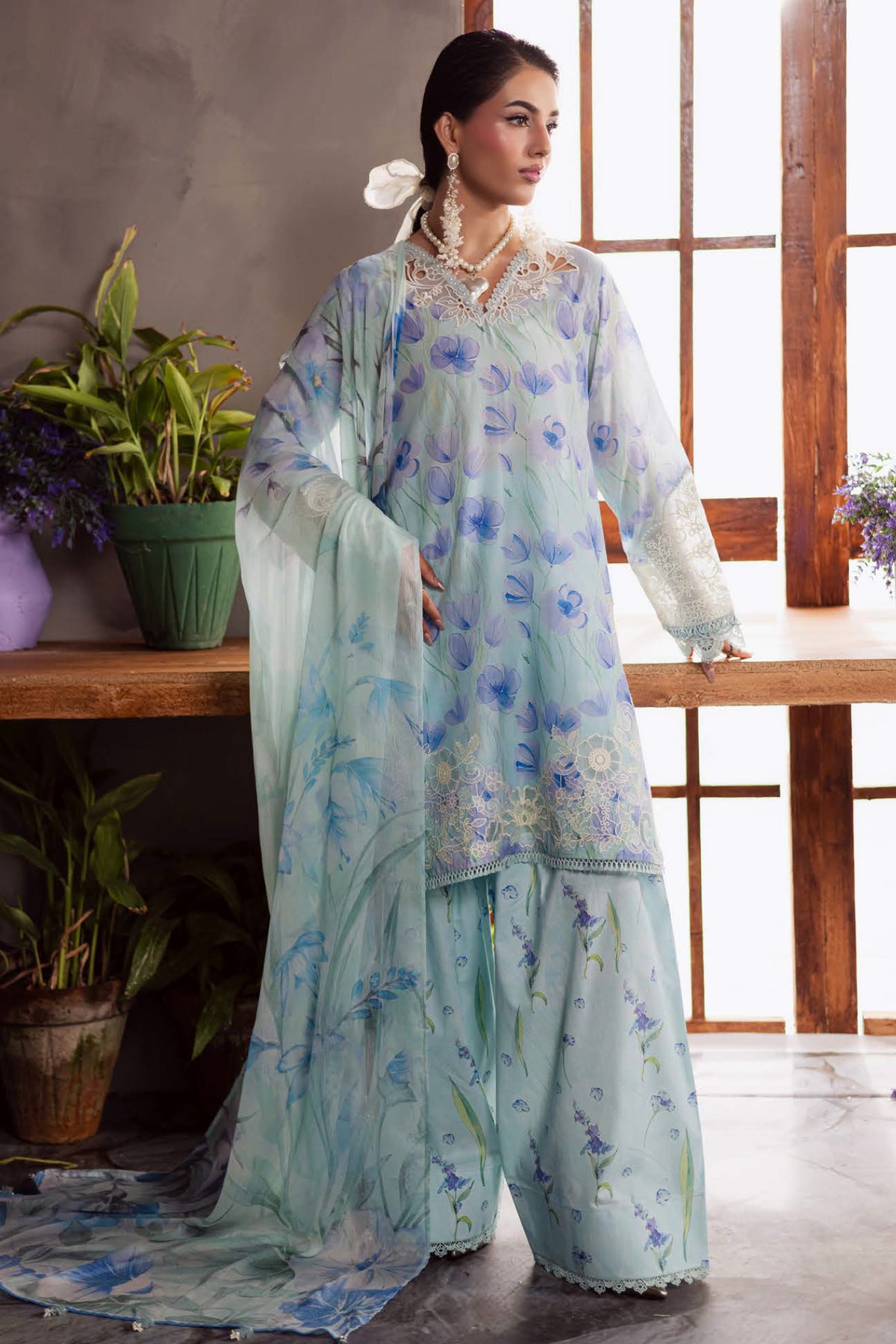 Daily Delights By Nureh Unstitched 3 Piece Emb and Printed Chikankari Lawn Collection'2025-Nureh-DD-13