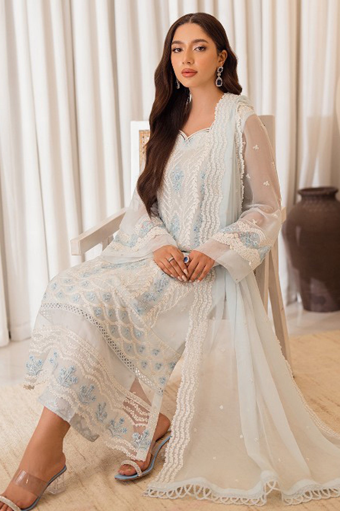 Azure Ensembles Unstitched 3 Piece Festive Formals Collection'2024-Ocean Whisper