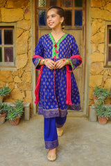 Cotton Printed 3 Pc Suit - Wear Ochre