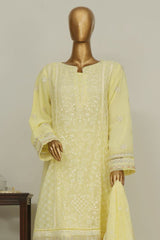 Bin Saeed Stitched 3 Piece Luxury Emb Chiffon Frock Vol-03 Collection-OMSC-1676-Yellow