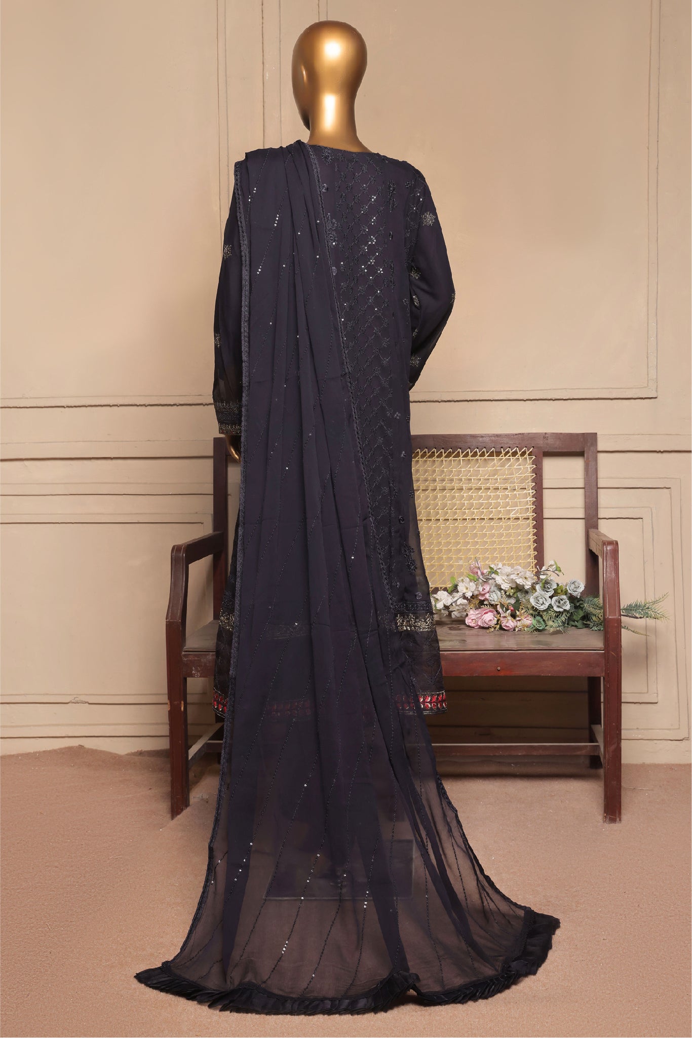 Bin Saeed Stitched 3 Piece Fancy Formals Collection'2025-OMSC-2296-Blue