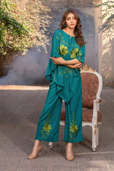 Dhaga Stitched 2 Piece Summer Suit-Mystic Green