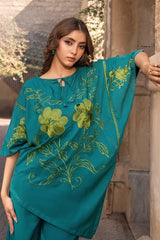 Dhaga Stitched 2 Piece Summer Suit-Mystic Green