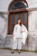 Dhaga Stitched Summer Women Suit-Zehra Cape Set
