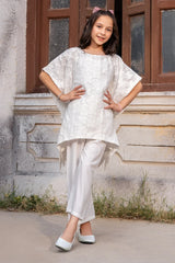 Dhaga Stitched Summer Kids Suit-Zehra Cape Set