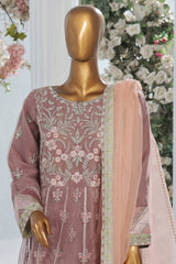 Bin Saeed Stitched 3 Piece Luxury Emb Organza Festive Frock Vol-01 Collection'2024-OWS-1219-Mauve