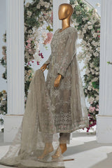 Bin Saeed Stitched 3 Piece Luxury Emb Organza Festive Frock Vol-01 Collection'2024-OWS-1221-Grey