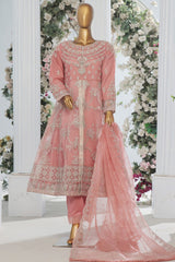 Bin Saeed Stitched 3 Piece Luxury Emb Organza Festive Frock Vol-01 Collection'2024-OWS-1222-Pink