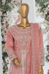 Bin Saeed Stitched 3 Piece Luxury Emb Organza Festive Frock Vol-01 Collection'2024-OWS-1222-Pink