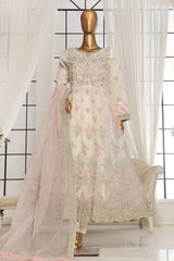 Bin Saeed Stitched 3 Piece Luxury Emb Organza Frock Collection'2025-OWS-1830-White