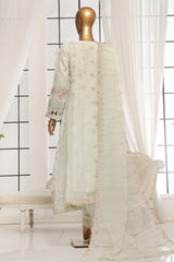 Bin Saeed Stitched 3 Piece Luxury Emb Organza Frock Collection'2025-OWS-1831-Pista