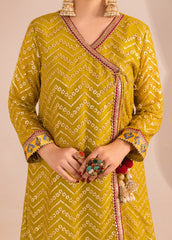 Zaaviay Stitched 3 Piece Luxury Formals Collection'2025-Olive Splash