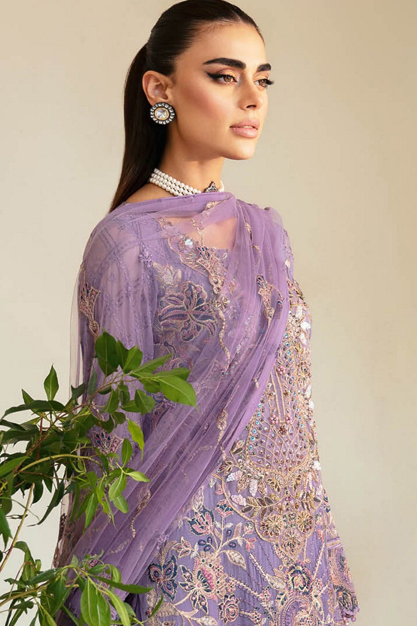 Dastoor By Ramsha Unstitched 3 Piece Luxury Chiffon Vol-01 Collection'2024-P-104