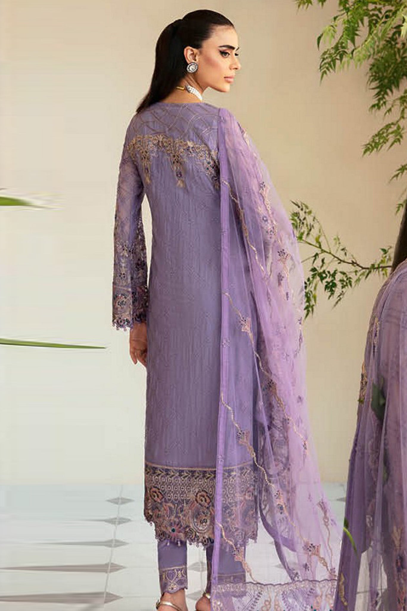 Dastoor By Ramsha Unstitched 3 Piece Luxury Chiffon Vol-01 Collection'2024-P-104