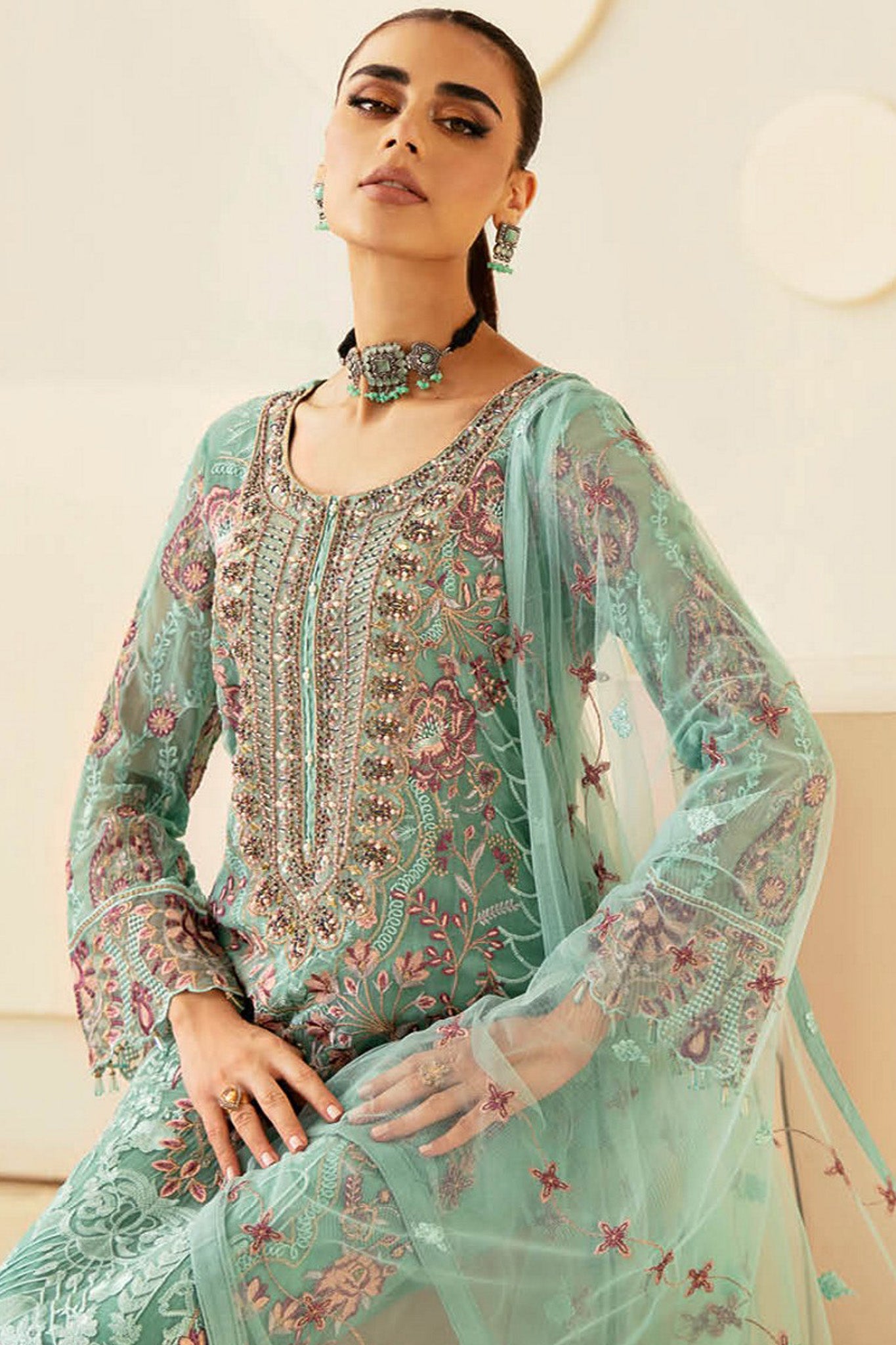 Dastoor By Ramsha Unstitched 3 Piece Luxury Chiffon Vol-01 Collection'2024-P-107