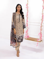 Beige Khushi Stitched 3 Pc