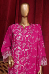 Bin Saeed Stitched 3 Piece Luxury Plain Cotton Vol-01 Collection-PC-28620-Magenta