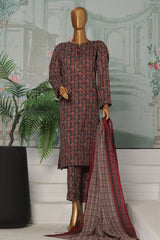 HZ Platinum Unstitched 3 Piece Co Ords Autumn Collection'2024-PCC-225-A