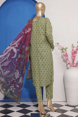 HZ Platinum Unstitched 3 Piece Digital Printed Co Ords Collection'2024-PCP-31