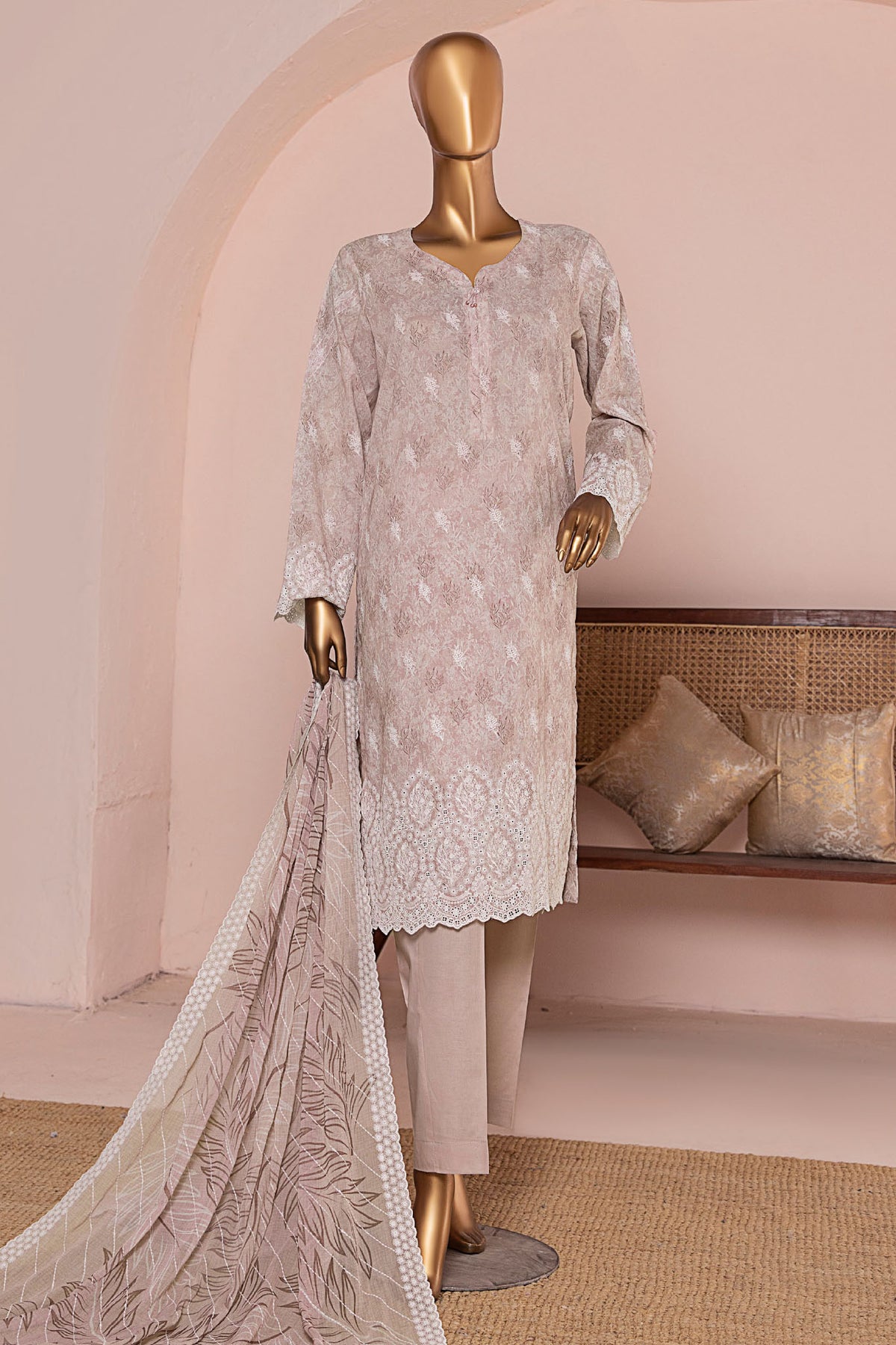 HZ Unstitched 3 Piece Premium Chikankari Collection'2025-PCE-954