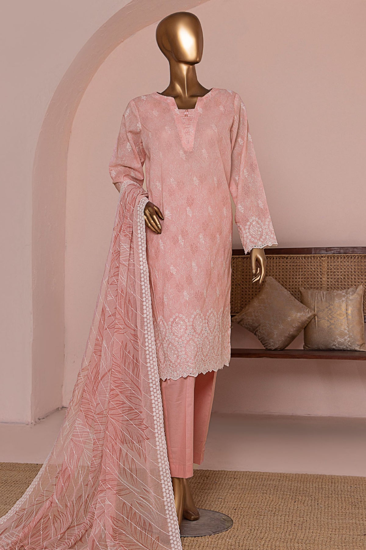 HZ Unstitched 3 Piece Premium Chikankari Collection'2025-PCE-957