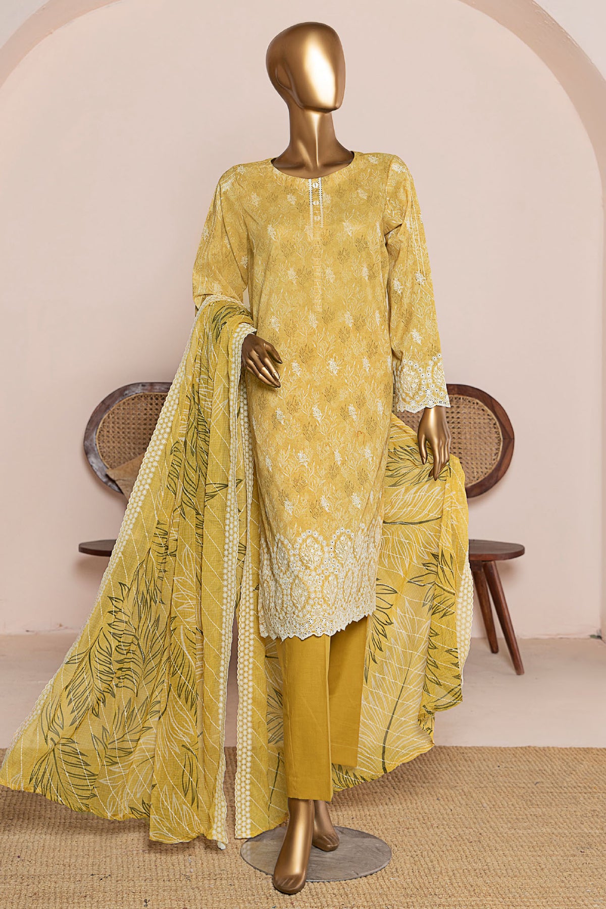 HZ Unstitched 3 Piece Premium Chikankari Collection'2025-PCE-958