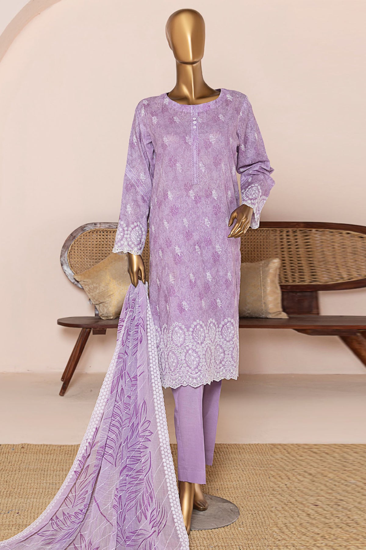 HZ Unstitched 3 Piece Premium Chikankari Collection'2025-PCE-959