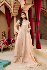 Manahils Stitched Formals Kurti-B-007-Peach