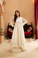 Manahils Stitched Formals Kurti-B-007-Off White