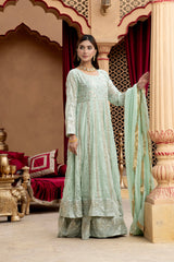 Manahils Stitched Formals Kurti-B-007-Aqua