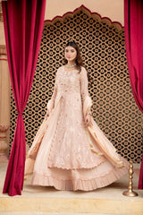 Manahils Stitched Formals Kurti-B-006-Peach