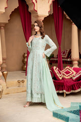 Manahils Stitched Formals Kurti-B-006-Aqua