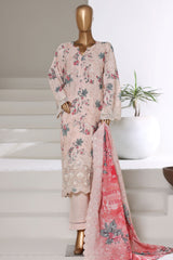 Laser Fusion By Sada Bahar Stitched 3 Piece Chikankari Khaddar Collection'2025-PCK-02-Pink