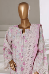 Laser Fusion By Sada Bahar Stitched 3 Piece Chikankari Khaddar Collection'2025-PCK-06-Peach
