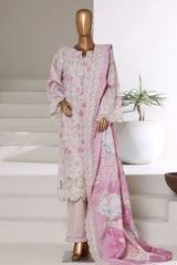 Laser Fusion By Sada Bahar Stitched 3 Piece Chikankari Khaddar Collection'2025-PCK-06-Peach