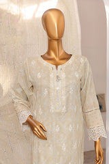 Printkari By HZ Stitched 3 Piece Chikankari Collection-PCK-101