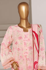Fusion By Sada Bahar Stitched 3 Piece Chikankari With Laser Cutwork Suit-PCK-204 PINK