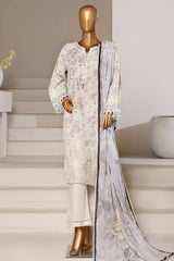 Fusion By Sada Bahar Stitched 3 Piece Chikankari With Laser Cutwork Suit-PCK-205 ICE