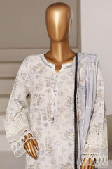 Fusion By Sada Bahar Stitched 3 Piece Chikankari With Laser Cutwork Suit-PCK-205 ICE