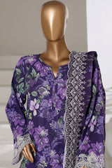 Laser Fusion By Sada Bahar Stitched 3 Piece Chikankari Khaddar Collection'2025-PCK-03-JAMNI