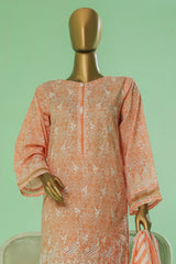 Printkari By HZ Stitched 3 Piece Prints Chikankari Vol-03 Collection'2025-PEC-059-Coral