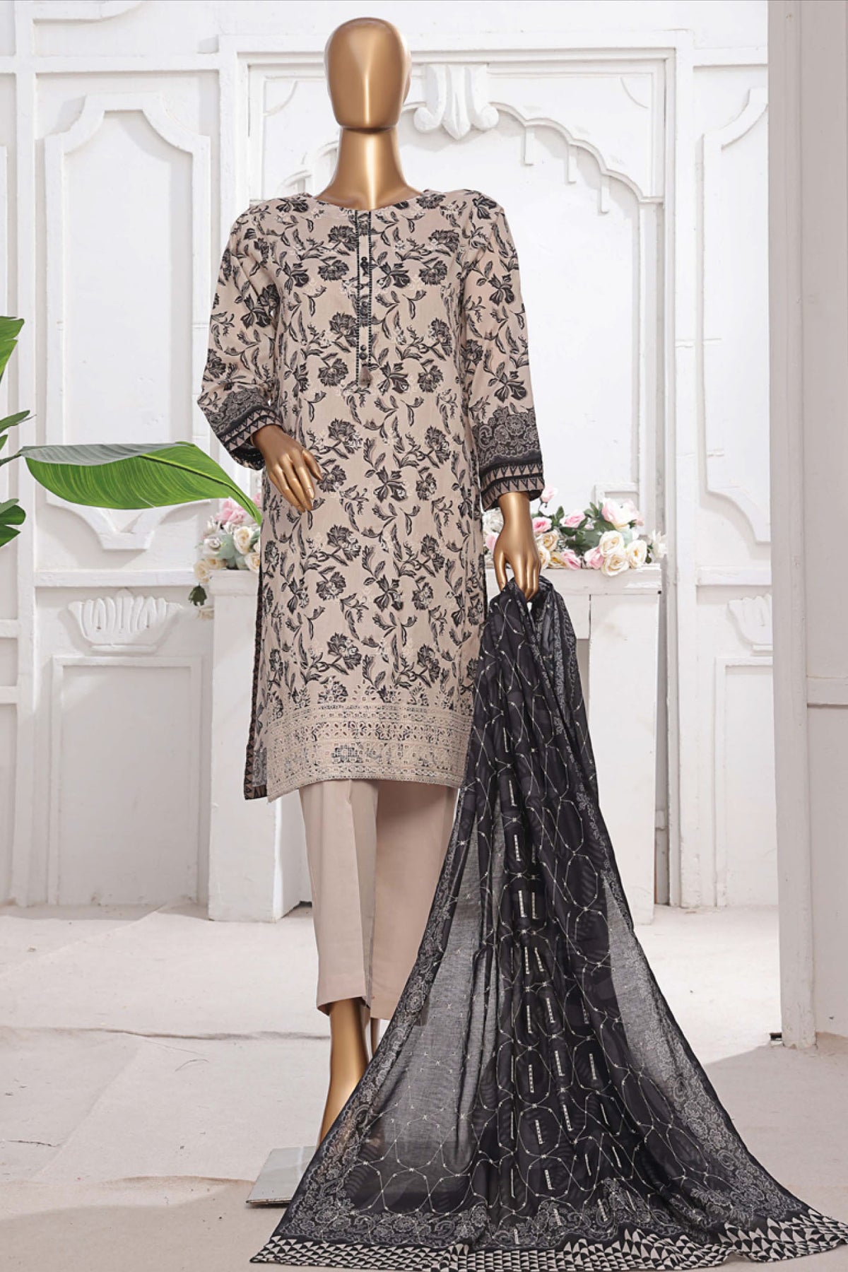 Printkari By HZ Stitched 3 Piece Emb Chikankari Vol-02 Collection'2025-PEC-207