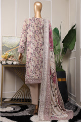 HZ Premium Unstitched 3 Piece Emb Lawn Vol-06 Collection'2025-PEC-529