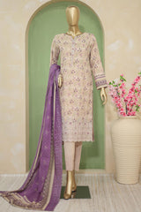 HZ Premium Unstitched 3 Piece Emb Lawn Collection'2024-PEC-708