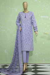 Hz Premium Unstitched 3 Piece Embroidered Lawn Collection'2024-PEC-907