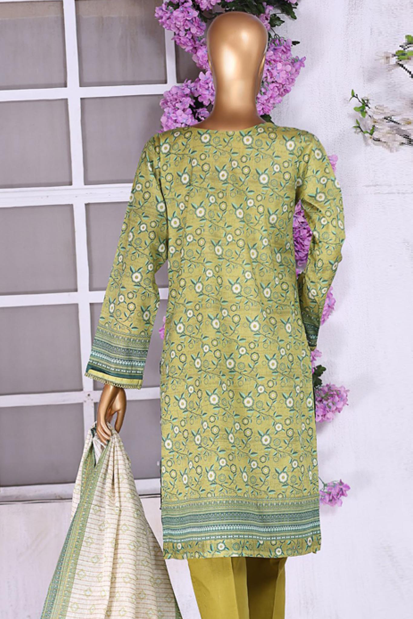 Aashkaar by Hz Stitched 3 Piece Printed & Emb Lawn Vol-01 Collection'2024-PEL-402-B-Parrot Green